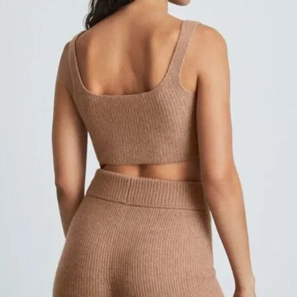 Everlane Cozy Stretch Cropped Knit Tank Camel Brown Size Large NWT - Picture 2 of 7